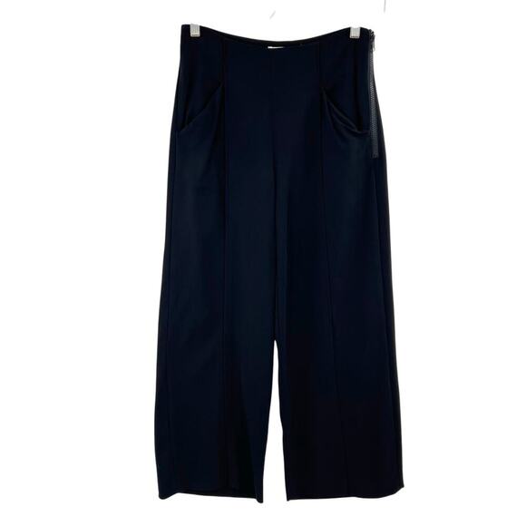 ALC A.L.C Marley Pants Trouser Wide Leg High Rise Crop Pleat Drape Black Size 2 - Picture 1 of 10